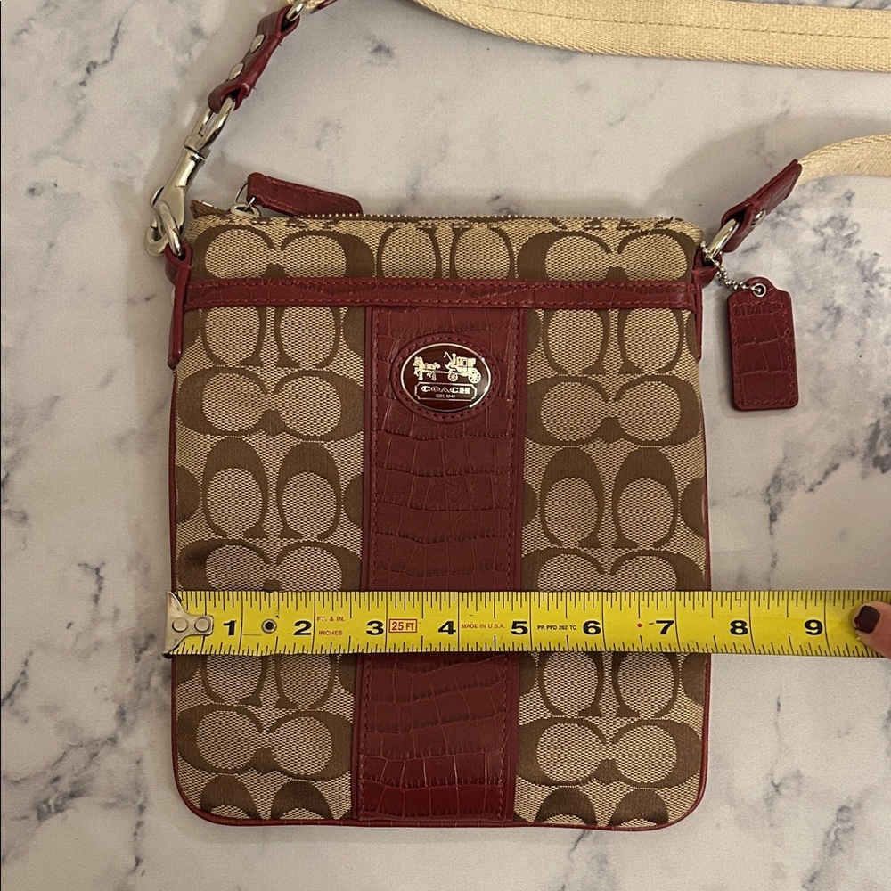 Coach Red and Brown Crocodile Crossbody Bag - Picture 9 of 10